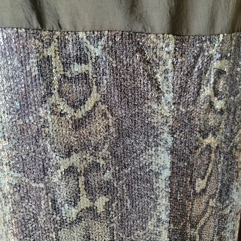 J. Taylor 16 Brown‎ Sequin Snakeskin Sheath Dress Cocktail Party Glam Sparkle ✨